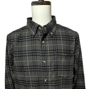 Men's Plaid Casual Button Down Flannel Shirt - Black